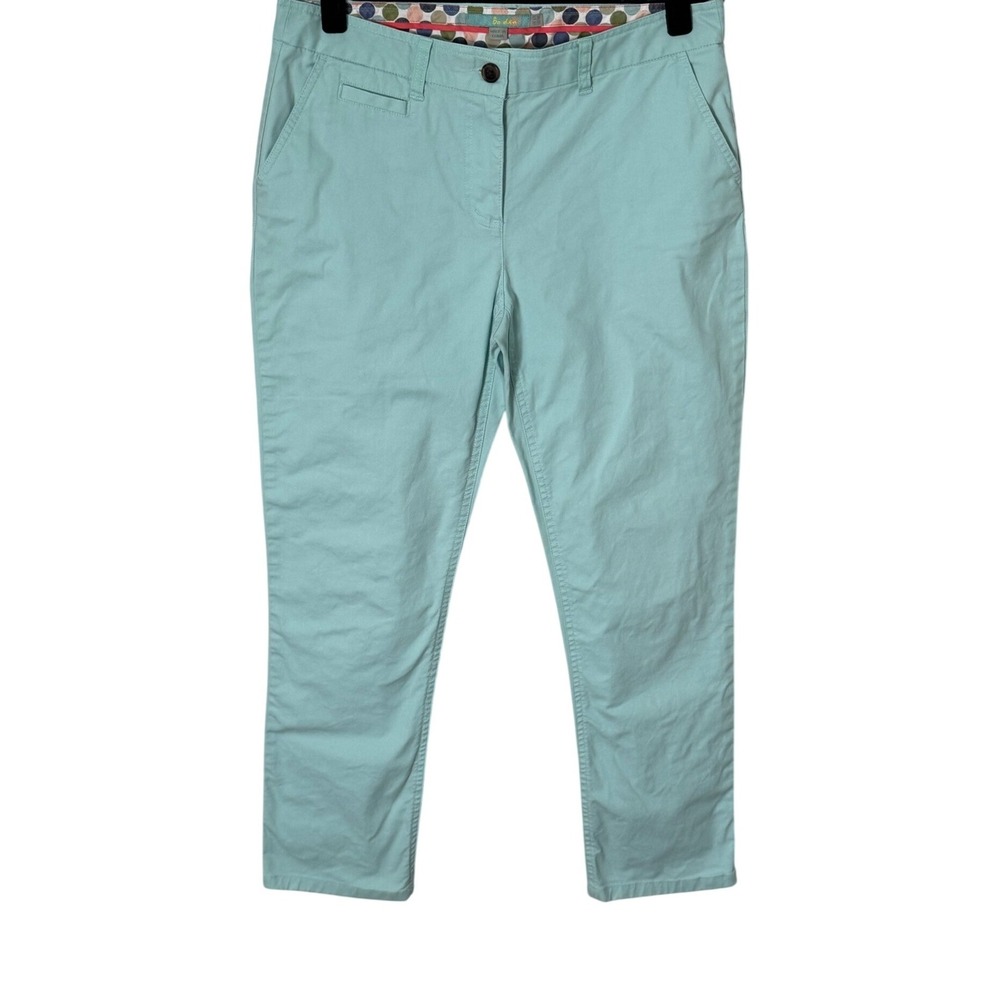 Boden Slim‎ Straight Leg Crop Cotton Stretch Pants Mint Sz 8R Casual Office